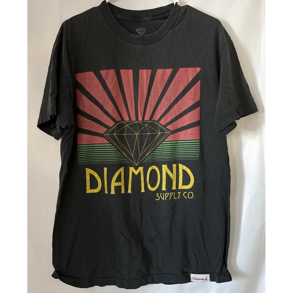 Diamond Supply Co. Men's Black T-Shirt Large, Graphic‎ Print, Cotton